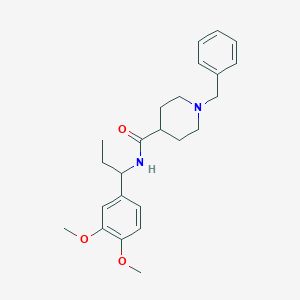 molecular formula C24H32N2O3 B6055684 1-benzyl-N-[1-(3,4-dimethoxyphenyl)propyl]-4-piperidinecarboxamide 