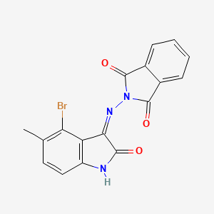 molecular formula C17H10BrN3O3 B6055691 2-[(4-bromo-5-methyl-2-oxo-1,2-dihydro-3H-indol-3-ylidene)amino]-1H-isoindole-1,3(2H)-dione 
