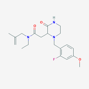 molecular formula C20H28FN3O3 B6055717 N-ethyl-2-[1-(2-fluoro-4-methoxybenzyl)-3-oxo-2-piperazinyl]-N-(2-methyl-2-propen-1-yl)acetamide 