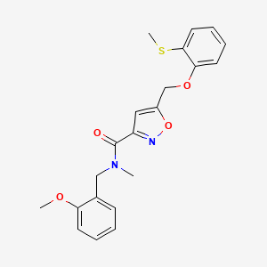 molecular formula C21H22N2O4S B6055719 N-(2-methoxybenzyl)-N-methyl-5-{[2-(methylthio)phenoxy]methyl}-3-isoxazolecarboxamide 