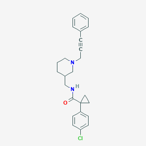 molecular formula C25H27ClN2O B6055736 1-(4-chlorophenyl)-N-{[1-(3-phenyl-2-propyn-1-yl)-3-piperidinyl]methyl}cyclopropanecarboxamide 