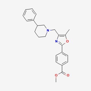 molecular formula C24H26N2O3 B6055741 methyl 4-{5-methyl-4-[(3-phenyl-1-piperidinyl)methyl]-1,3-oxazol-2-yl}benzoate 