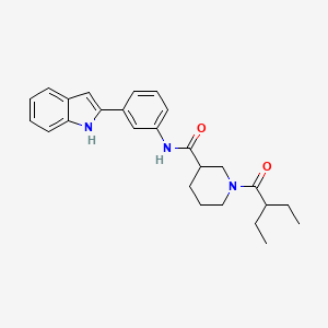 1-(2-ethylbutanoyl)-N-[3-(1H-indol-2-yl)phenyl]-3-piperidinecarboxamide