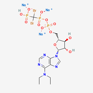 trisodium;[dibromo-[[[(2R,3S,4S,5R)-5-[6-(diethylamino)purin-9-yl]-3,4-dihydroxyoxolan-2-yl]methoxy-oxidophosphoryl]oxy-oxidophosphoryl]methyl]-hydroxyphosphinate