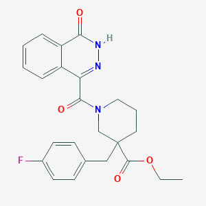 molecular formula C24H24FN3O4 B6055785 ethyl 3-(4-fluorobenzyl)-1-[(4-oxo-3,4-dihydro-1-phthalazinyl)carbonyl]-3-piperidinecarboxylate 