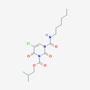 2-Methylpropyl 5-chloro-3-(hexylcarbamoyl)-2,6-dioxopyrimidine-1-carboxylate