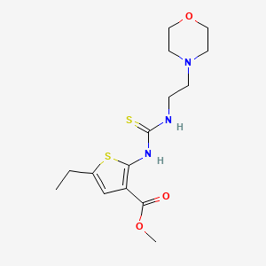 molecular formula C15H23N3O3S2 B6055825 methyl 5-ethyl-2-[({[2-(4-morpholinyl)ethyl]amino}carbonothioyl)amino]-3-thiophenecarboxylate 