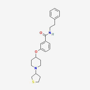 molecular formula C24H30N2O2S B6055871 N-(2-phenylethyl)-3-{[1-(tetrahydro-3-thienyl)-4-piperidinyl]oxy}benzamide 