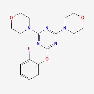 molecular formula C17H20FN5O3 B6055896 2-(2-fluorophenoxy)-4,6-di-4-morpholinyl-1,3,5-triazine 