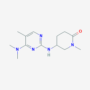 molecular formula C13H21N5O B6055900 5-{[4-(dimethylamino)-5-methyl-2-pyrimidinyl]amino}-1-methyl-2-piperidinone 