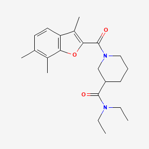 molecular formula C22H30N2O3 B6055931 N,N-diethyl-1-[(3,6,7-trimethyl-1-benzofuran-2-yl)carbonyl]-3-piperidinecarboxamide 