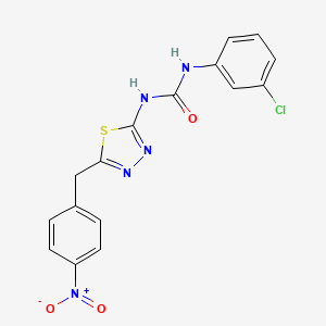 molecular formula C16H12ClN5O3S B6055949 N-(3-chlorophenyl)-N'-[5-(4-nitrobenzyl)-1,3,4-thiadiazol-2-yl]urea 
