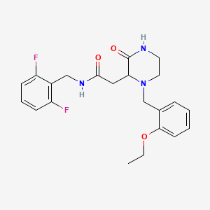 molecular formula C22H25F2N3O3 B6055965 N-(2,6-difluorobenzyl)-2-[1-(2-ethoxybenzyl)-3-oxo-2-piperazinyl]acetamide 