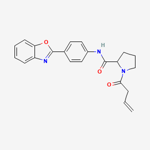 molecular formula C22H21N3O3 B6055970 N-[4-(1,3-benzoxazol-2-yl)phenyl]-1-(3-butenoyl)prolinamide 