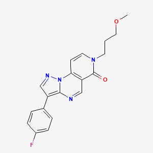 molecular formula C19H17FN4O2 B6055995 3-(4-fluorophenyl)-7-(3-methoxypropyl)pyrazolo[1,5-a]pyrido[3,4-e]pyrimidin-6(7H)-one 