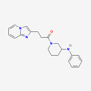 molecular formula C21H24N4O B6056019 1-(3-imidazo[1,2-a]pyridin-2-ylpropanoyl)-N-phenyl-3-piperidinamine 
