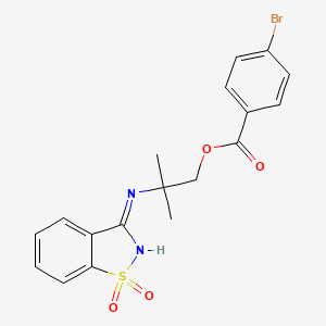 molecular formula C18H17BrN2O4S B6056034 2-[(1,1-dioxido-1,2-benzisothiazol-3-yl)amino]-2-methylpropyl 4-bromobenzoate 