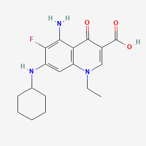 molecular formula C18H22FN3O3 B605605 5-氨基-7-(环己基氨基)-1-乙基-6-氟-4-氧代-1,4-二氢喹啉-3-甲酸 CAS No. 836620-48-5