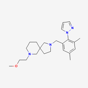 molecular formula C23H34N4O B6056057 2-[3,5-dimethyl-2-(1H-pyrazol-1-yl)benzyl]-7-(2-methoxyethyl)-2,7-diazaspiro[4.5]decane 
