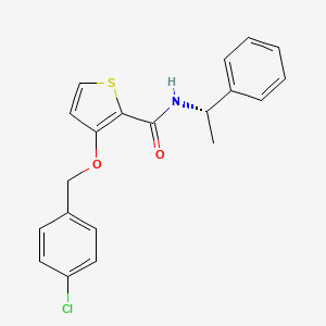 B605608 3-[(4-Chlorophenyl)methoxy]-N-[(1S)-1-phenylethyl]thiophene-2-carboxamide CAS No. 1203680-76-5