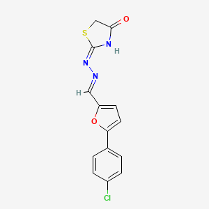 molecular formula C14H10ClN3O2S B6056089 5-(4-chlorophenyl)-2-furaldehyde (4-oxo-1,3-thiazolidin-2-ylidene)hydrazone 