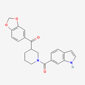 molecular formula C22H20N2O4 B6056090 1,3-benzodioxol-5-yl[1-(1H-indol-6-ylcarbonyl)-3-piperidinyl]methanone 
