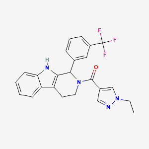 molecular formula C24H21F3N4O B6056130 2-[(1-ethyl-1H-pyrazol-4-yl)carbonyl]-1-[3-(trifluoromethyl)phenyl]-2,3,4,9-tetrahydro-1H-beta-carboline 