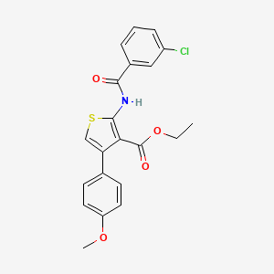 molecular formula C21H18ClNO4S B6056145 ethyl 2-[(3-chlorobenzoyl)amino]-4-(4-methoxyphenyl)-3-thiophenecarboxylate 