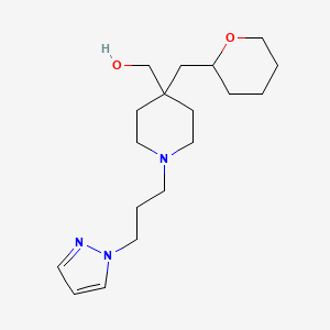 molecular formula C18H31N3O2 B6056161 [1-[3-(1H-pyrazol-1-yl)propyl]-4-(tetrahydro-2H-pyran-2-ylmethyl)-4-piperidinyl]methanol 