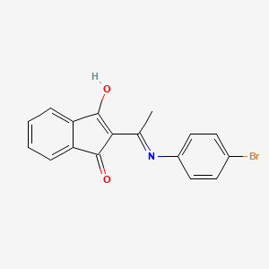 molecular formula C17H12BrNO2 B6056167 2-{1-[(4-bromophenyl)amino]ethylidene}-1H-indene-1,3(2H)-dione 