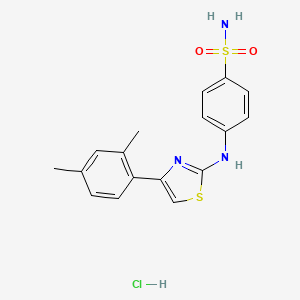 molecular formula C17H18ClN3O2S2 B6056180 4-{[4-(2,4-dimethylphenyl)-1,3-thiazol-2-yl]amino}benzenesulfonamide hydrochloride 
