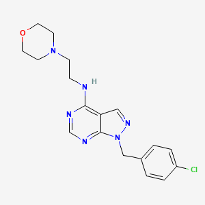 molecular formula C18H21ClN6O B6056198 1-(4-chlorobenzyl)-N-[2-(4-morpholinyl)ethyl]-1H-pyrazolo[3,4-d]pyrimidin-4-amine CAS No. 612523-79-2