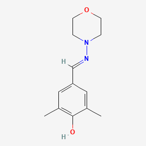 molecular formula C13H18N2O2 B6056245 2,6-dimethyl-4-[(4-morpholinylimino)methyl]phenol 