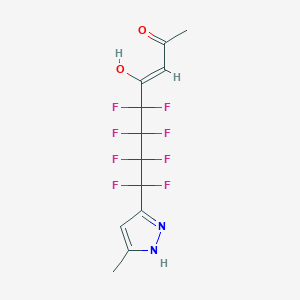 molecular formula C12H10F8N2O2 B6056253 5,5,6,6,7,7,8,8-octafluoro-4-hydroxy-8-(3-methyl-1H-pyrazol-5-yl)-3-octen-2-one 