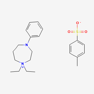 molecular formula C22H32N2O3S B605627 1H-1,4-Diazepinium, 1,1-diethylhexahydro-4-phenyl-, 4-methylbenzenesulfonate (1:1) CAS No. 1609534-90-8