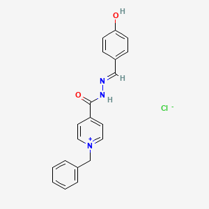 molecular formula C20H18ClN3O2 B6056281 1-benzyl-4-{[2-(4-hydroxybenzylidene)hydrazino]carbonyl}pyridinium chloride 