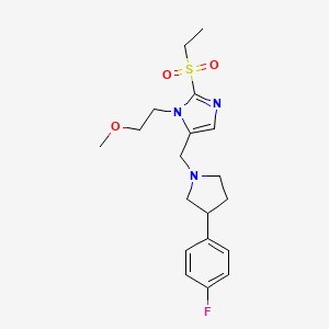 molecular formula C19H26FN3O3S B6056288 2-(ethylsulfonyl)-5-{[3-(4-fluorophenyl)-1-pyrrolidinyl]methyl}-1-(2-methoxyethyl)-1H-imidazole 