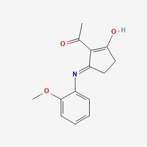 molecular formula C14H15NO3 B6056314 2-acetyl-3-[(2-methoxyphenyl)amino]-2-cyclopenten-1-one 