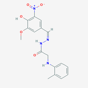 molecular formula C17H18N4O5 B6056316 N'-(4-hydroxy-3-methoxy-5-nitrobenzylidene)-2-[(2-methylphenyl)amino]acetohydrazide 