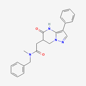 molecular formula C22H22N4O2 B6056350 N-benzyl-N-methyl-2-(5-oxo-3-phenyl-4,5,6,7-tetrahydropyrazolo[1,5-a]pyrimidin-6-yl)acetamide 