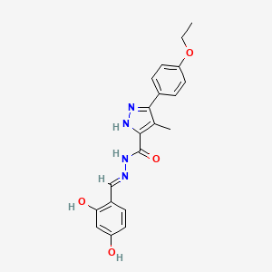molecular formula C20H20N4O4 B6056357 N'-(2,4-dihydroxybenzylidene)-3-(4-ethoxyphenyl)-4-methyl-1H-pyrazole-5-carbohydrazide 