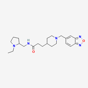 molecular formula C22H33N5O2 B6056363 3-[1-(2,1,3-benzoxadiazol-5-ylmethyl)-4-piperidinyl]-N-[(1-ethyl-2-pyrrolidinyl)methyl]propanamide 
