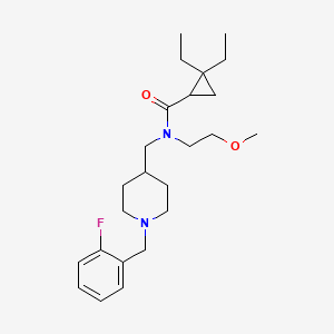 molecular formula C24H37FN2O2 B6056380 2,2-diethyl-N-{[1-(2-fluorobenzyl)-4-piperidinyl]methyl}-N-(2-methoxyethyl)cyclopropanecarboxamide 