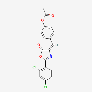 molecular formula C18H11Cl2NO4 B6056393 4-{[2-(2,4-dichlorophenyl)-5-oxo-1,3-oxazol-4(5H)-ylidene]methyl}phenyl acetate 