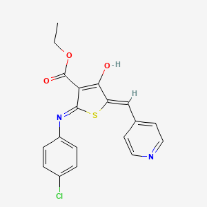 molecular formula C19H15ClN2O3S B6056400 ethyl 2-[(4-chlorophenyl)amino]-4-oxo-5-(4-pyridinylmethylene)-4,5-dihydro-3-thiophenecarboxylate 