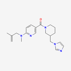 molecular formula C20H27N5O B6056401 5-{[3-(1H-imidazol-1-ylmethyl)-1-piperidinyl]carbonyl}-N-methyl-N-(2-methyl-2-propen-1-yl)-2-pyridinamine 
