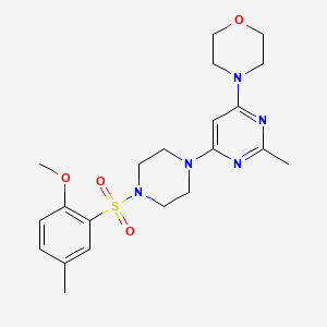 molecular formula C21H29N5O4S B6056408 4-(6-{4-[(2-methoxy-5-methylphenyl)sulfonyl]-1-piperazinyl}-2-methyl-4-pyrimidinyl)morpholine 