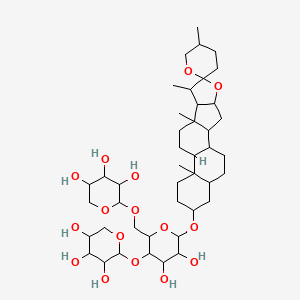 molecular formula C43H70O15 B605641 螺甾-3-烯基戊糖吡喃糖基-(1->4)-[戊糖吡喃糖基-(1->6)]己糖吡喃糖苷 CAS No. 131123-73-4