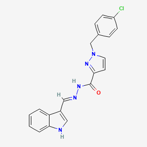 molecular formula C20H16ClN5O B6056427 1-(4-chlorobenzyl)-N'-(1H-indol-3-ylmethylene)-1H-pyrazole-3-carbohydrazide 