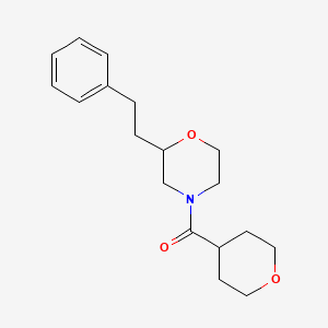 molecular formula C18H25NO3 B6056445 2-(2-phenylethyl)-4-(tetrahydro-2H-pyran-4-ylcarbonyl)morpholine 